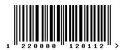 EAN barcode number 1220000120112