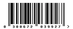 EAN barcode 300672039927