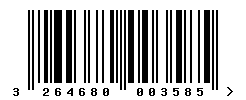 EAN barcode number 3264680003585