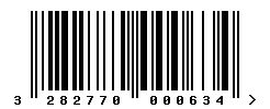 EAN barcode number 3282770000634