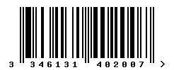 upc 3346131402007 barcode image