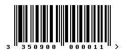 EAN barcode number 3350900000011