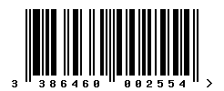 EAN barcode number 3386460002554
