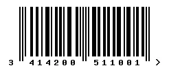 3414200511001 barcode