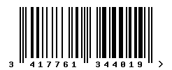 EAN barcode number 3417761344019