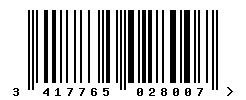 EAN barcode number 3417765028007