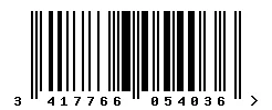 EAN barcode 3417766054036