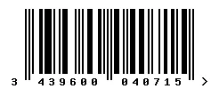 3439600040715 barcode