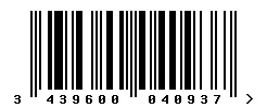 3439600040937 barcode