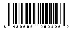 3439600200126 barcode