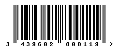 3439602800119 barcode