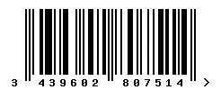 3439602807514 barcode