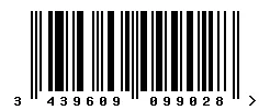 EAN barcode 3439609099028