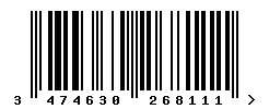 EAN 3474630268111 barcode image