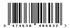 EAN barcode 3474630406032