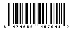 EAN barcode 3474630467941