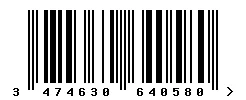 EAN barcode 3474630640580