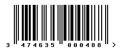 EAN barcode number 3474635000488