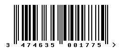 EAN 3474635001775 barcode image