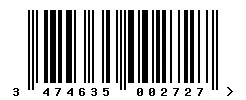 EAN barcode 3474635002727