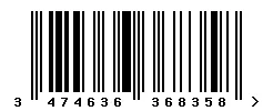 3474636368358 barcode