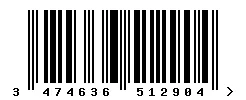 EAN 3474636512904 barcode image