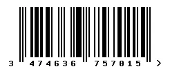 EAN 3474636757015 barcode image