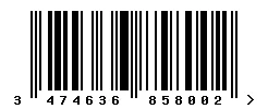 EAN barcode 3474636858002