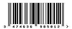 EAN barcode 3474636985012