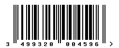 3499320004596 barcode