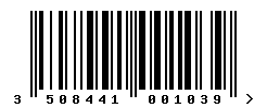EAN barcode number 3508441001039