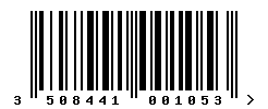 EAN barcode number 3508441001053