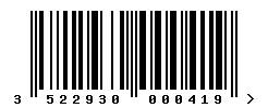 3522930000419 barcode