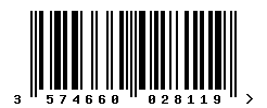 upc 3574660028119 barcode image
