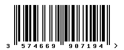 EAN barcode number 3574669907194