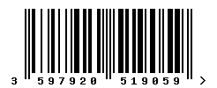 EAN barcode number 3597920519059