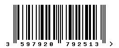 upc 3597920792513 barcode image