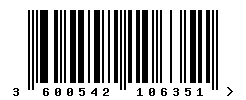EAN barcode number 3600542106351