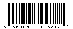 upc 3600542116312 barcode image