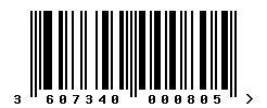 EAN barcode number 3607340000805