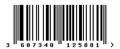 EAN barcode number 3607340125881