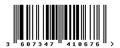 EAN barcode 3607347410676