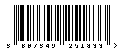 EAN barcode number 3607349251833