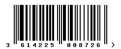 EAN barcode number 3614225008726