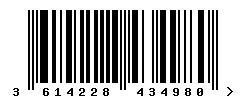 EAN barcode 3614228434980