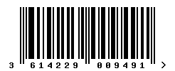 EAN barcode number 3614229009491