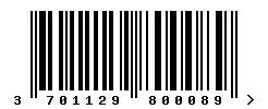 EAN barcode number 3701129800089