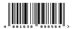 EAN barcode 4001638098564