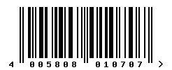 EAN barcode number 4005808010707