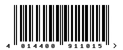 EAN barcode 4014400911015